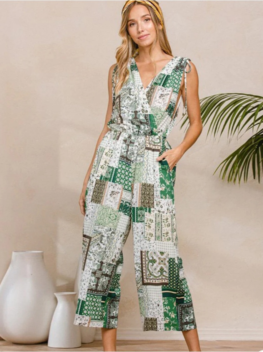 Sleeveless Printed Jumpsuit